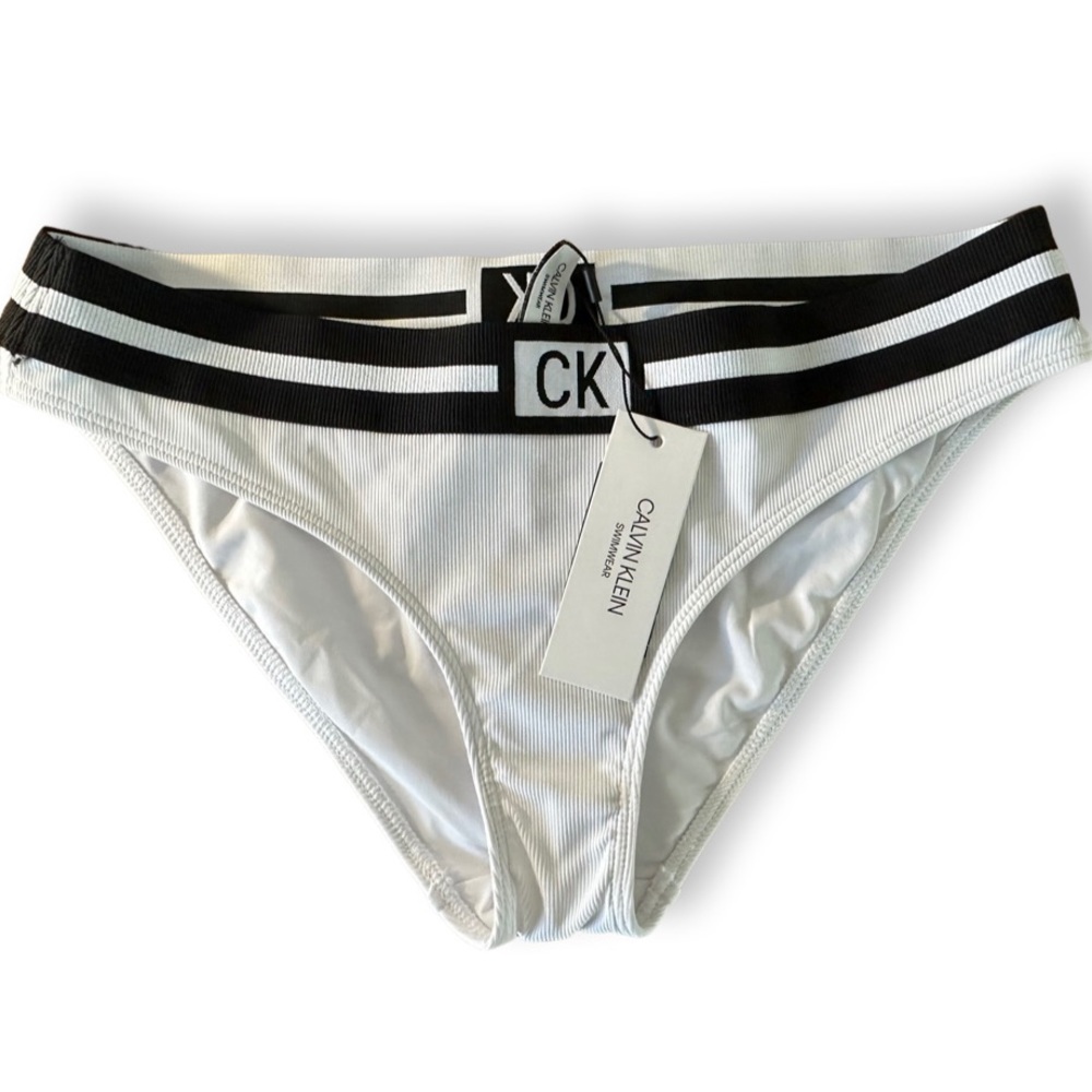 Iconic Calvin Klein Swimwear (Bottoms) in White.
